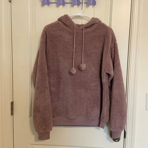 EUC | Cold Crush women’s plush pullover pompom drawstring hoodie — small